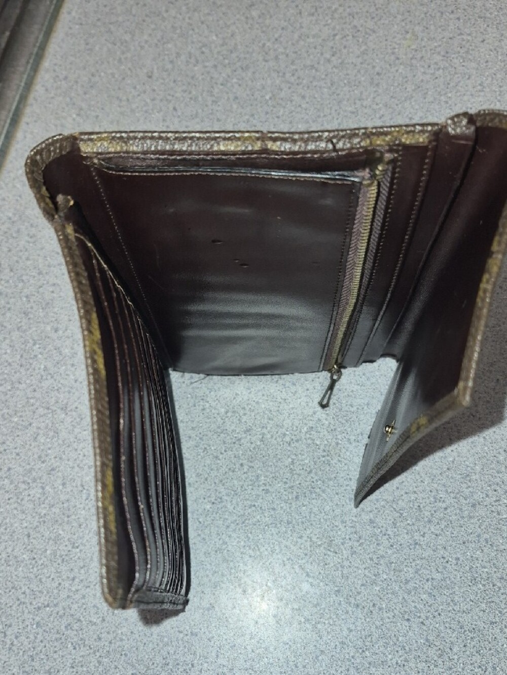 Louis Vuitton Monogram Fold-Over Wallet in Brown and Tan - Picture 7 of 9